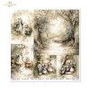 Myszki, sielanka, akwarela, retro, las, natura*Mice, idyll, watercolour, retro, forest, nature*Mäuse, Idylle, Aquarell, Retro, Wald, Natur*Ratones, idilio, acuarela, retro, bosque, naturaleza